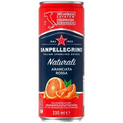 Üdítőital, szénsavas, 0,33 l, SAN PELLEGRINO, vérnarancs